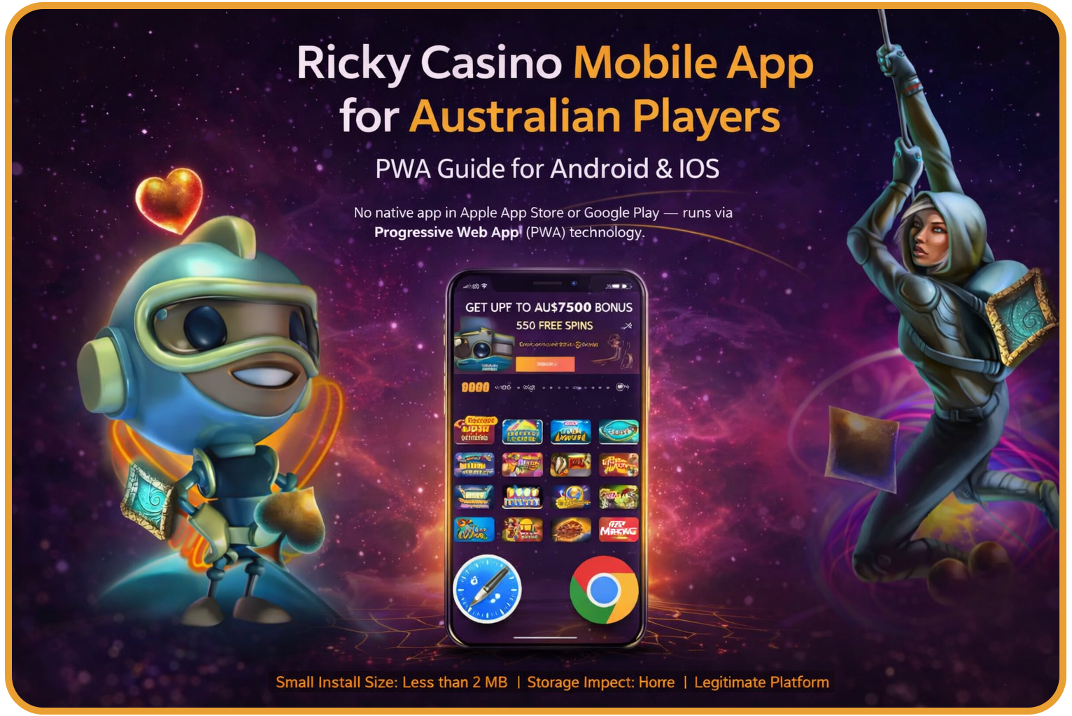Ricky Casino PWA on Android and iOS — browser-based mobile platform for Australian players