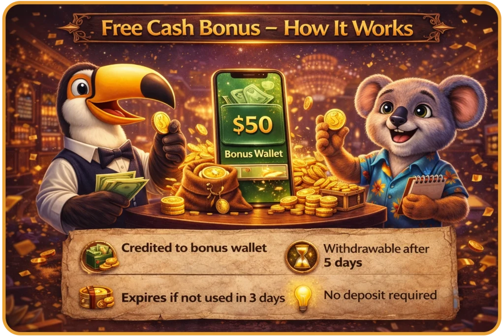Free cash bonus mechanics at Ricky Casino — how bonus funds differ from real money, wagering requirements and withdrawal conditions explained
