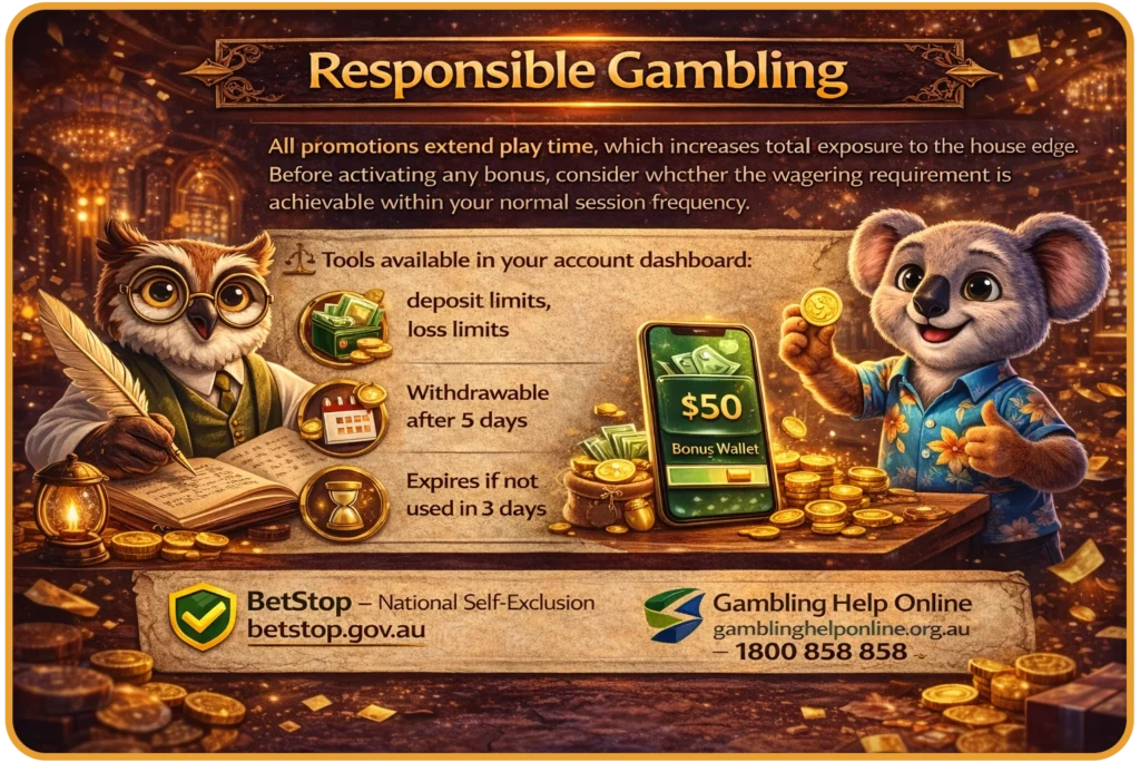 Responsible gambling tools for Ricky Casino bonus players — deposit limits, self-exclusion via BetStop and Gambling Help Online 1800 858 858